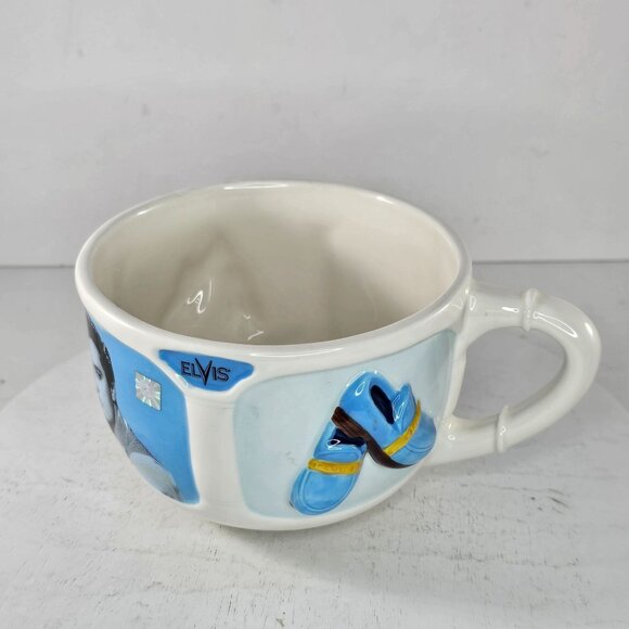 Elvis Presley Ceramic Mug With Blue Suede Shoes Design Collectible 1999 By Vando - Picture 3 of 8